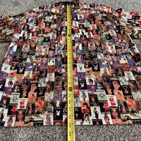 Playboy Centerfold Magazine Cover 90’s Y2K Button Shirt Men’s Size Large Vintage - Picture 9 of 10